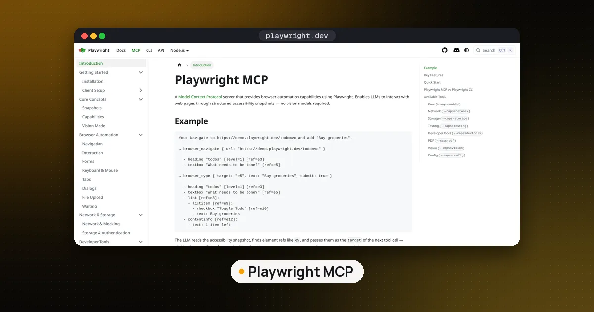 Screenshots of Playwright MCP